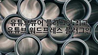 유튜브뷰어 플러그인 🚀최고 유튜브 워드프레스 플러그인